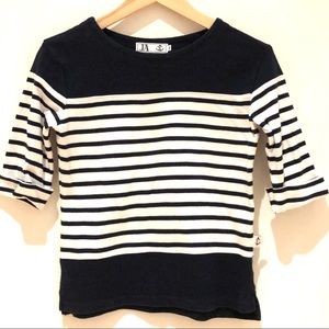Sweet Boatneck striped navy shirt 3/4 sleeves